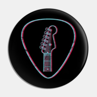 3D S-Style Guitar Headstock Guitar Pick Dark Theme Pin