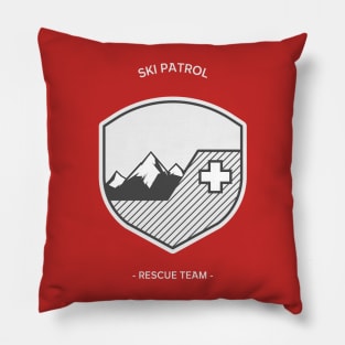 Ski Patrol Rescue Team Skiing Pillow