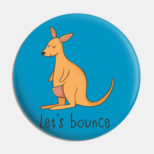 Let's Bounce- Cute Kangaroo Pin by Dreamy Panda Designs