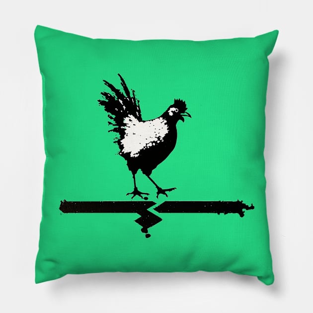 Chicken and the Road Pillow by apsi