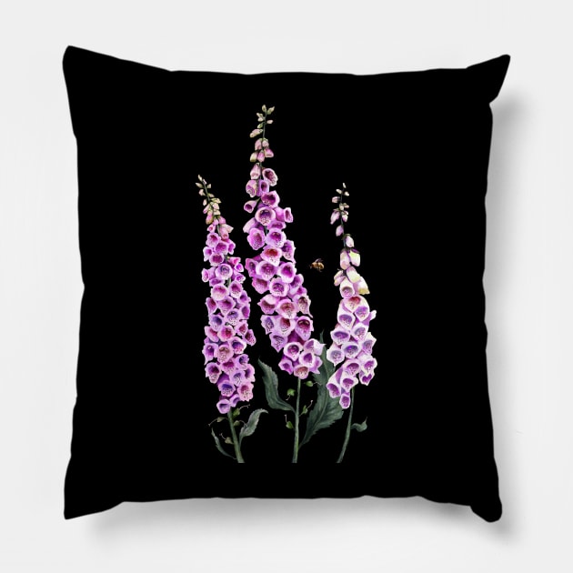 Foxglove.  Digitalis purpurea Pillow by Sitenkova