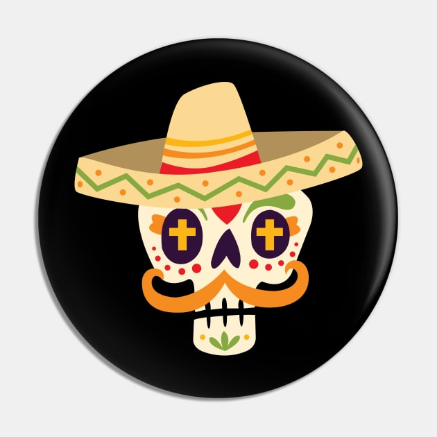 Mexican Sugar Skull Pin by Lomitasu