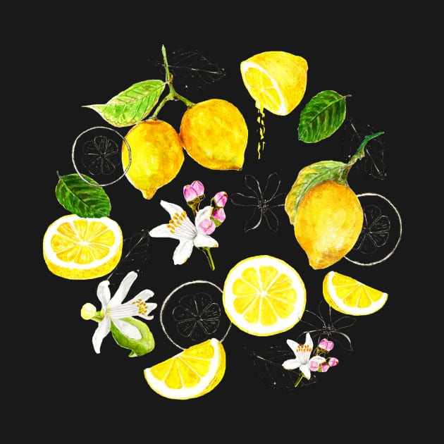 Hand painted lemon blossom design by Ellunardegloria