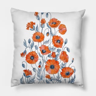 Red Poppies Pillow