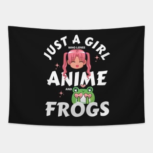 Just a girl who loves anime and frogs Tapestry