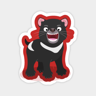 Cute hungry Tasmanian devil cartoon illustration Magnet