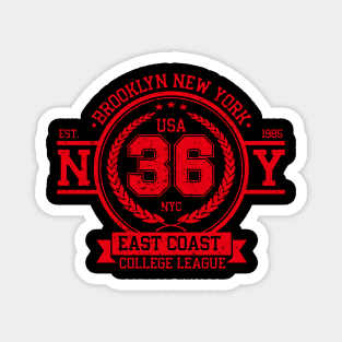 Brooklyn New York College League Vintage Denim Magnet