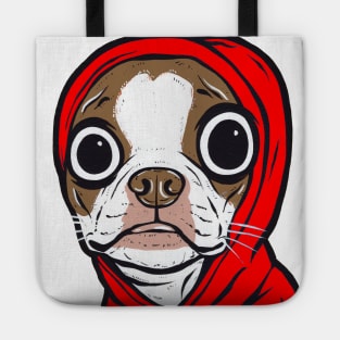 Brown Boston Terrier Hoodie Tote