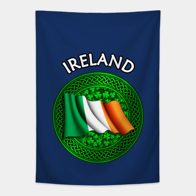 Irish Flag Clover Celtic Knot - Ireland Tapestry by Taylor'd Designs