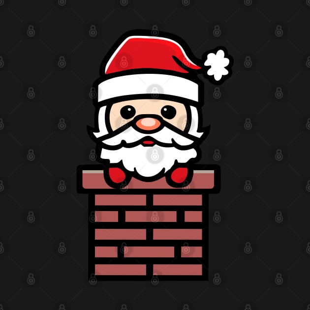 Santa Down the Chimney Cartoon by JaussZ