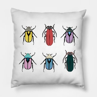 colorful insect illustration Pillow