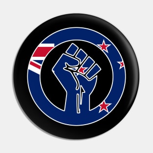 Black Lives Matter Fist Circled Flag New Zealand Pin