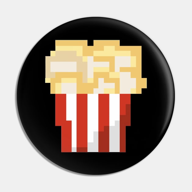 Pixel Art - popcorn full black Pin by Uwaki