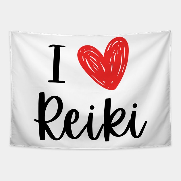 I Love Reiki Tapestry by sanaca