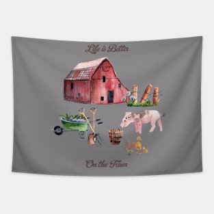 Life is Better on the Farm Tapestry