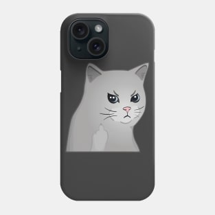 Moody Cat Middle Finger Phone Case