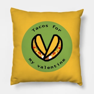 Hearts Tacos For My Valentine on Valentines Day Pillow