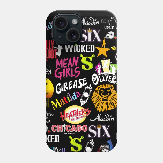 Broadway Musicals Face Mask Phone Case by KsuAnn