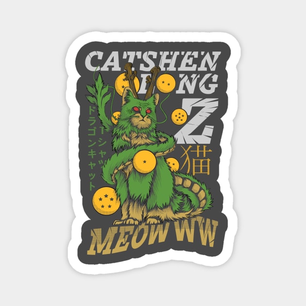 Cat Shenlong Magnet by Annavi Ilustra