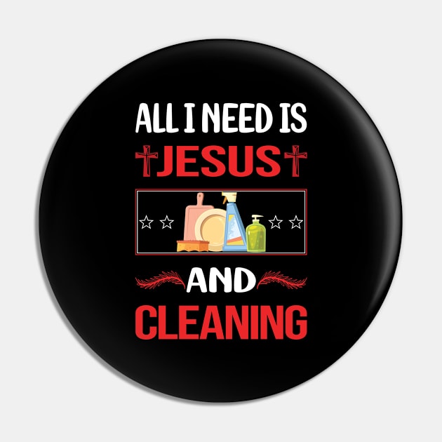 Funny Jesus Cleaning Pin by Happy Life