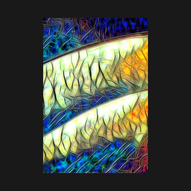 curved shapes in colourful stained glass window style by mister-john