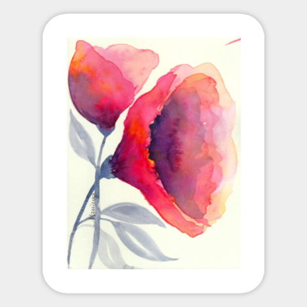 Abstract Tulips Watercolor Hand Painted Art Watercolor Painting