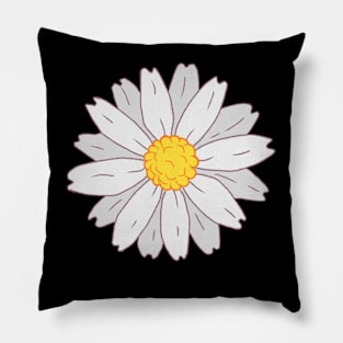 Daisy Flower Drawing Pillow