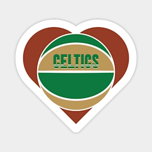 Heart Shaped Boston Celtics Basketball Magnet