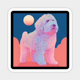 70s Komondor Vibes: Pastel Pup Parade Magnet