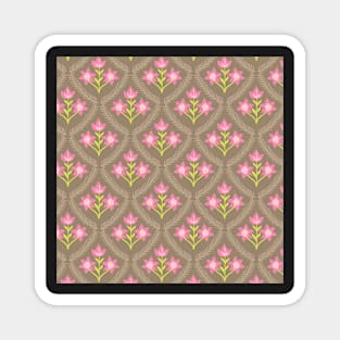 Chocolate Pink Flowers Magnet