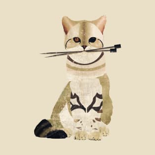 Cat with knitting needles T-Shirt
