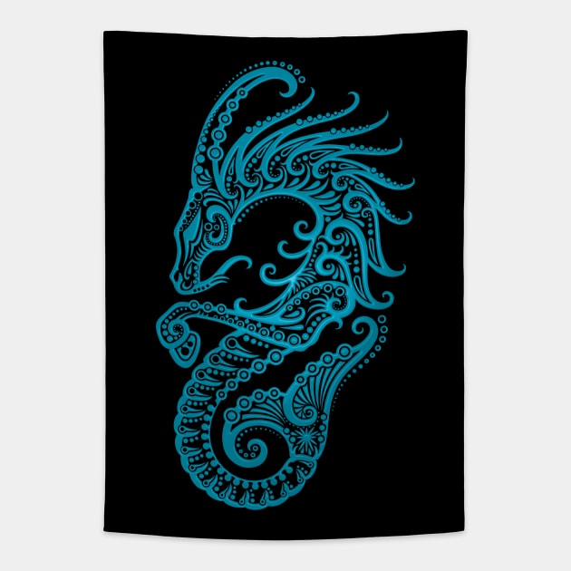 Blue Capricorn Zodiac Sign Tapestry by jeffbartels