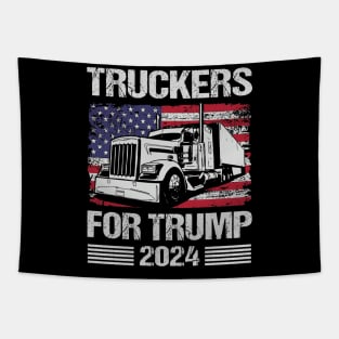 Truckers For Trump 2024 American Flag Tapestry