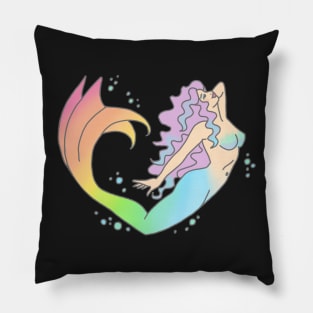 Mermaid rainbow feminist girly ariel tumblr ocean dolphin print Pillow