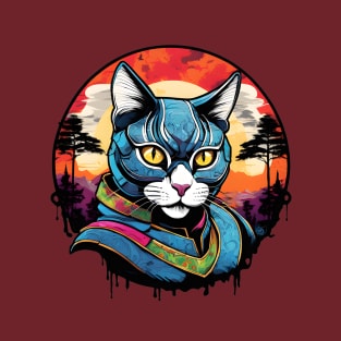 samurai cat fantasy T-Shirt