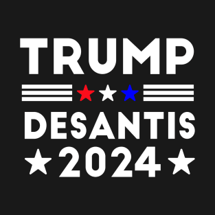 Trump Desantis 2024 - President Election 24 - Republican Conservative - Ron Desantis Donald Trump - American - Stars T-Shirt