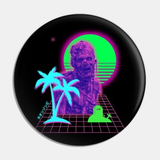 Neon Zombie Vaporwave Synthwave Sunset Pin