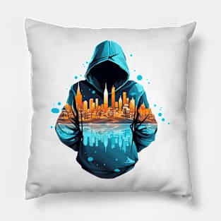 Mistery Shadow Hacker Gamer Urbain City Life Pillow