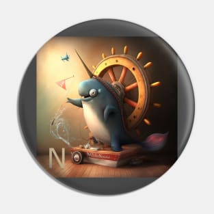 Letter N for Narwhal Navigating a ship AdventuresOfSela Pin