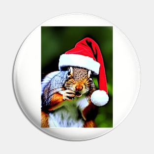 CUTE CHRISTMAS HAT SQUIRREL Pin