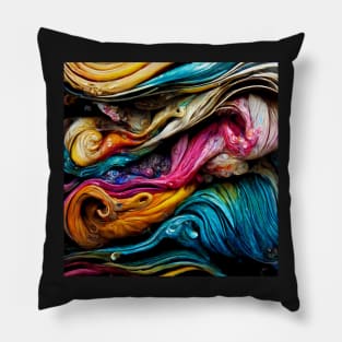 Swirling paint and ink mixed with water Pillow