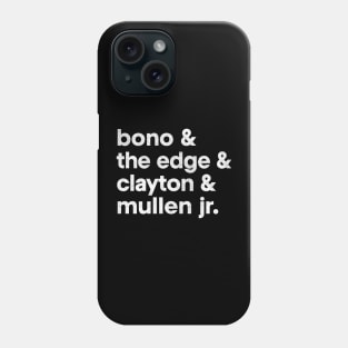 U2 // Names List Line Up Faded Retro Style Design Phone Case