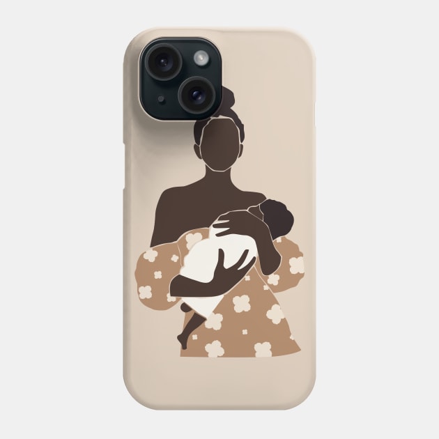 Abstract pregnant women silhouette Illustration Phone Case by NJORDUR