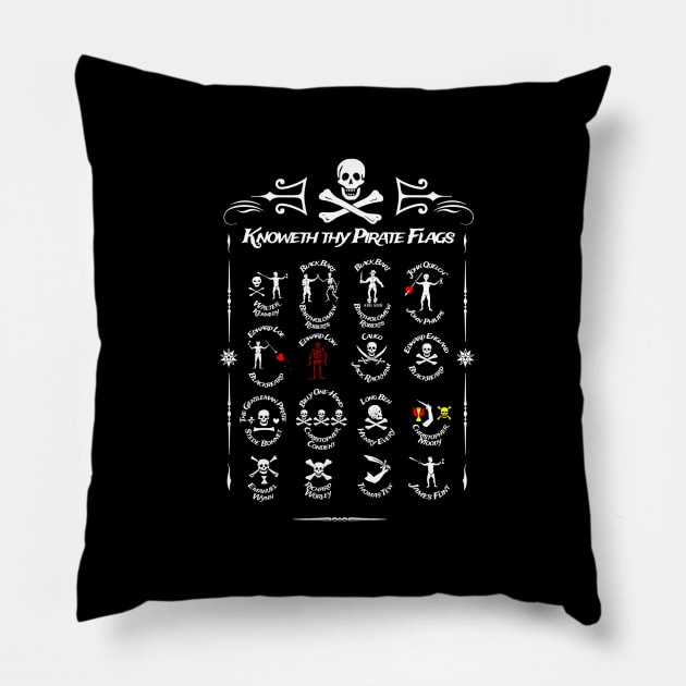 Know thy Pirate Flags of the Caribbean Sea Pillow by ReidDesigns