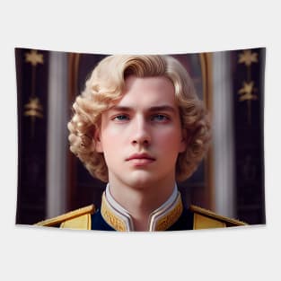 Prince of dreams blond and handsome Tapestry