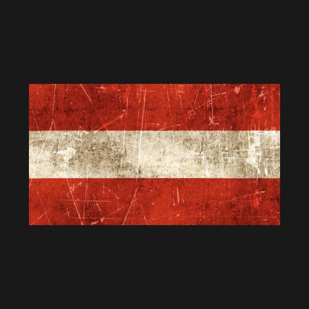 Vintage Aged and Scratched Austrian Flag by jeffbartels