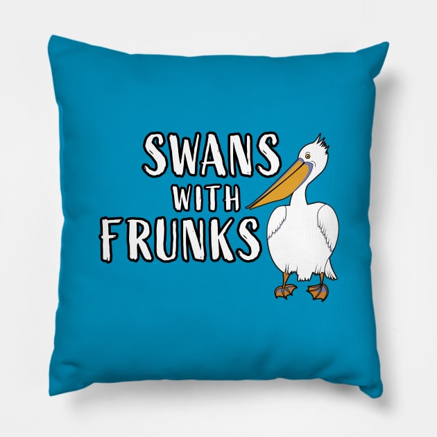 Swans with Frunks Pillow by zealology