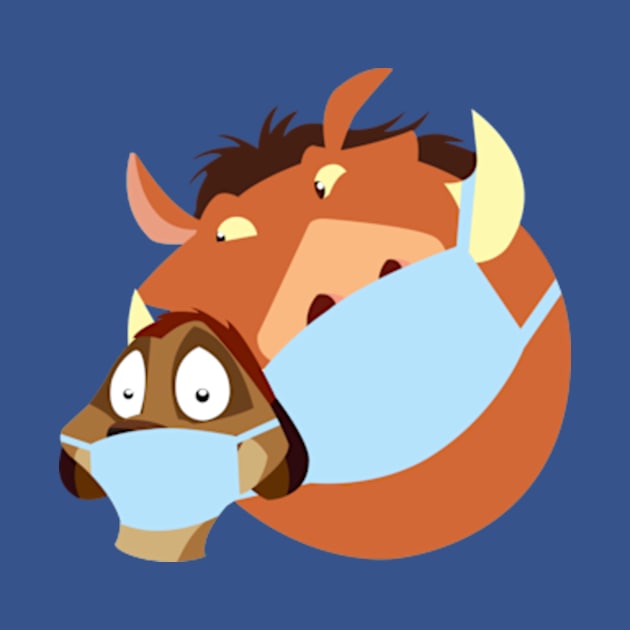 Timon Pumbaa with masks - Hakuna Matata by LuisP96