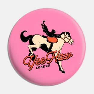 Yee Haw Black Cat in pink Pin