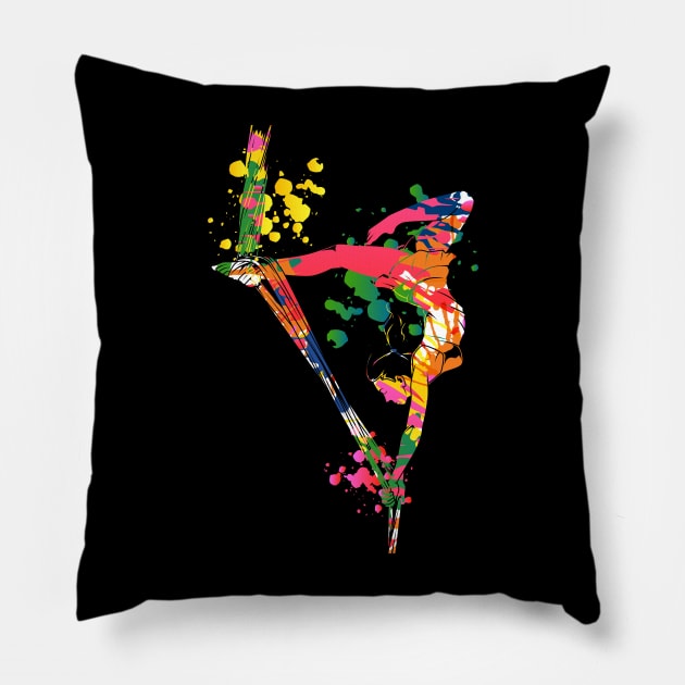 Colorful Aerial Silks Pillow by Modern Medieval Design